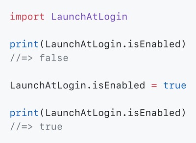 LaunchAtLogin screenshot