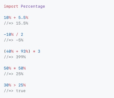 Percentage screenshot