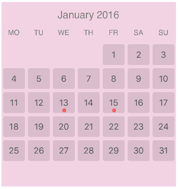 CalendarView screenshot