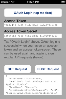 Simple OAuth 1.0a Client screenshot