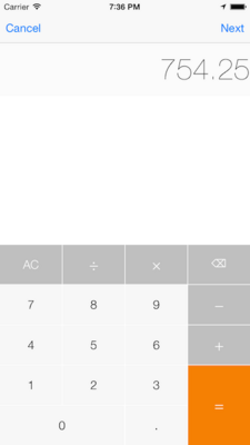 CalculatorKeyboard screenshot