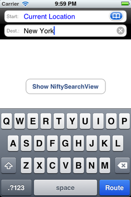 NiftySearchView screenshot