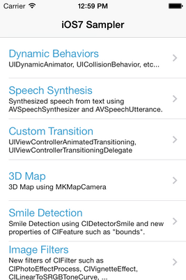 iOS 7 Sampler screenshot