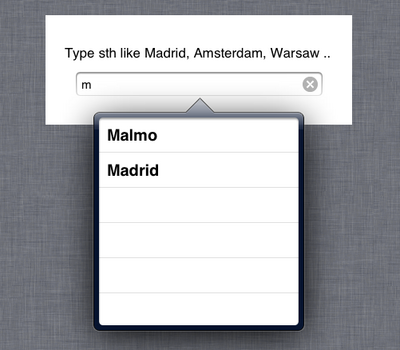 iPad Suggestions List screenshot