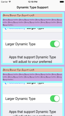 DynamicTypeSupportInSwift screenshot