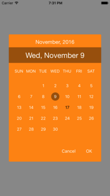 CalendarPopUp screenshot