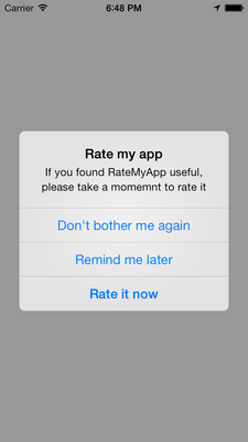 RateMyApp (Swift) screenshot