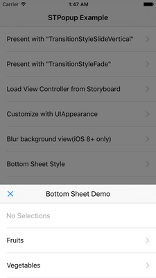 STPopup(Form Sheet and Bottom Sheet) screenshot