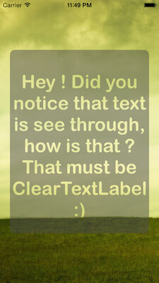 ClearTextLabel screenshot