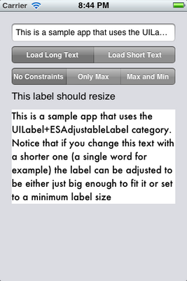 Adjustable Label Category screenshot